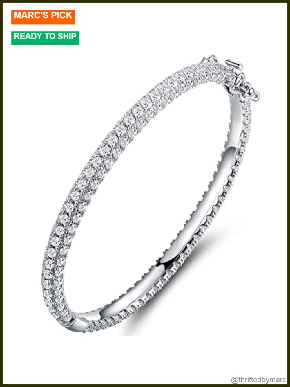 18K Gold Plated Crystal Bling Eternity Bangle Bracelet
